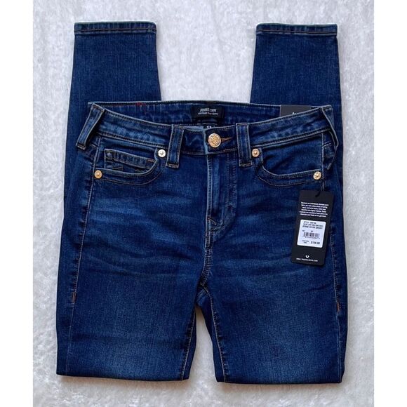 NWT True Religion Jennie Curvy Mid Rise Super Skinny Jeans, Size 27 - Picture 9 of 15